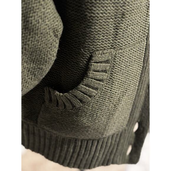 Tweeds Womens Knit cardigan Sweater Sz M Green Pockets 3/4 Sleeve wool boho cozy - Picture 2 of 8